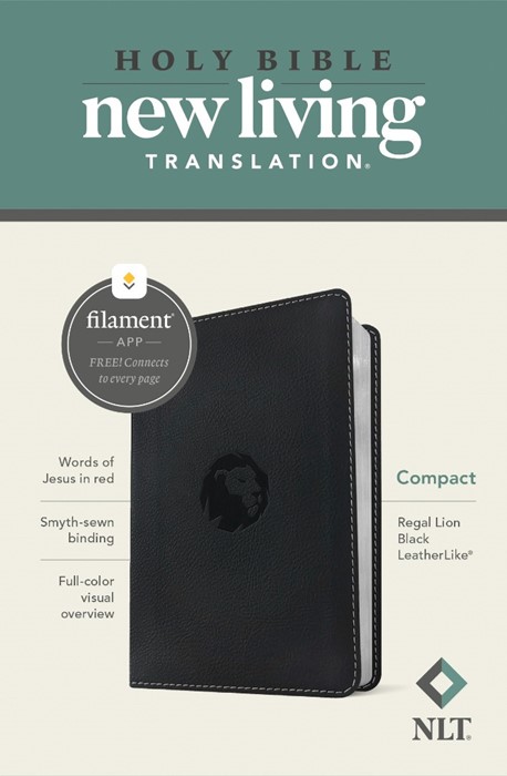 NLT Compact Bible, Filament Edition, Lion Black, Red Letter