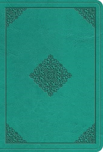 ESV Value Large Print Compact Bible, Teal, Ornament