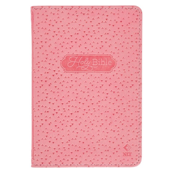 Pink Faux Leather NLT New Testament Keepsake Bible For Girls