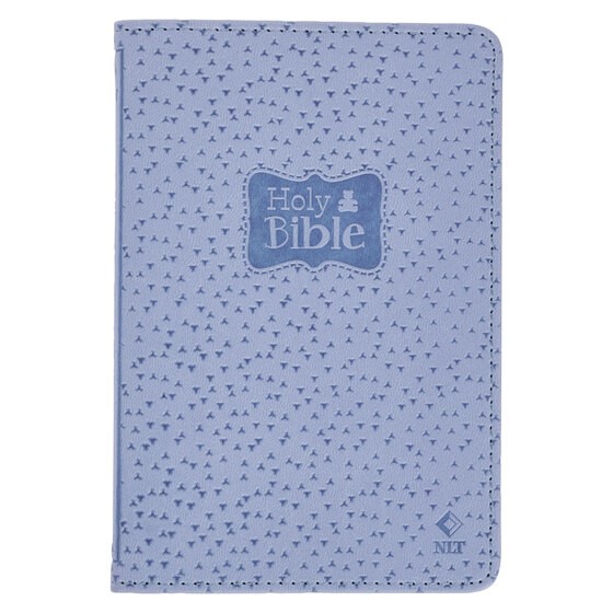 Blue Faux Leather NLT New Testament Keepsake Bible For Boys