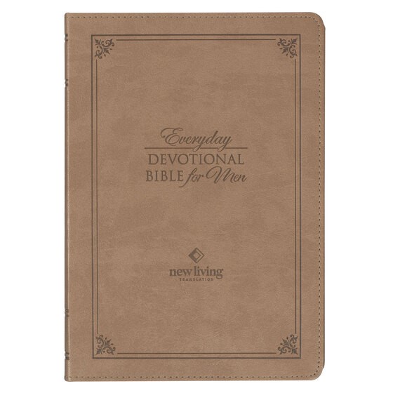 Tan Faux Leather NLT Everyday Devotional Bible For Men