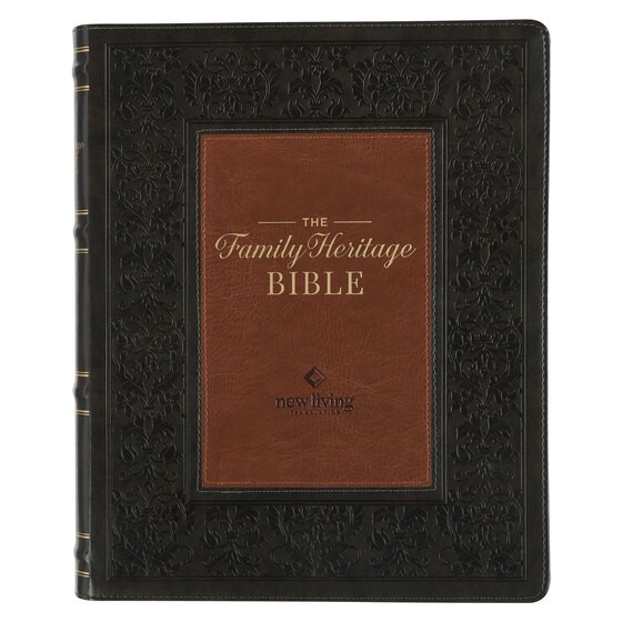 NLT Two-Tone Brown Faux Leather Family Heritage Bible