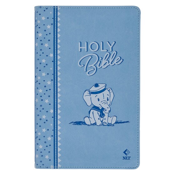 Blue Faux Leather NLT Keepsake Bible for Boys