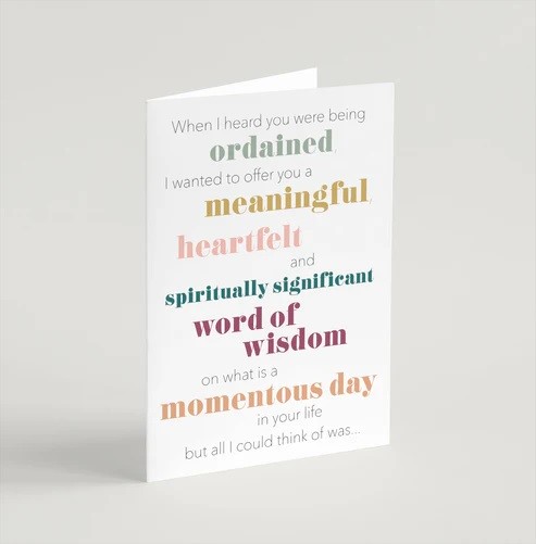 Tea And Cake Funny Ordination Card