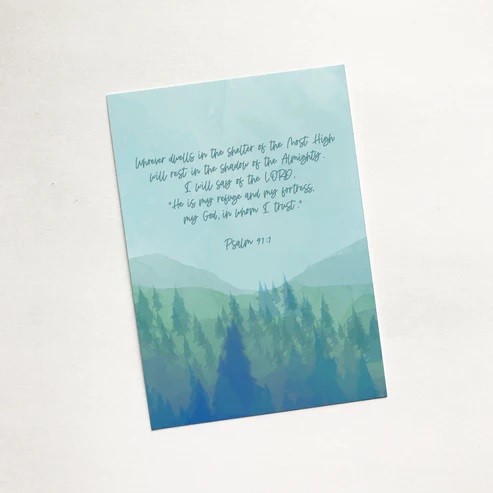 My Refuge And My Fortress Mini Sharing Card