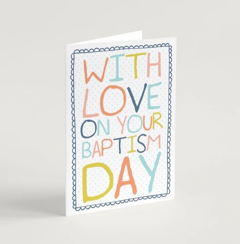 Rainbow Doodle Baptism Card