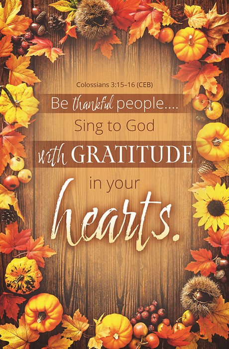 Gratitide in Your Heart Thanksgiving Bulletin (pack of 100)