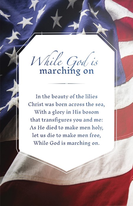 Patriotic Bulletin: God is Marching On (Pack of 100)