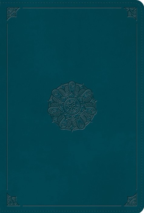 ESV Giant Print Thinline Bible, Deep Teal, Emblem Design