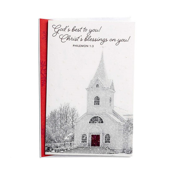 Premium Christmas Card Box - God'S Best To You (18 Cards)