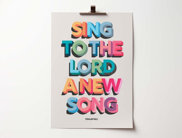 Sing To The Lord Psalm 96:1 A4 Print