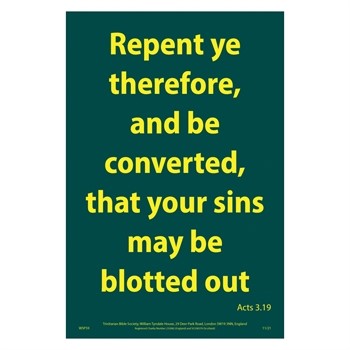 Waterproof Scripture Poster: Acts 3:19