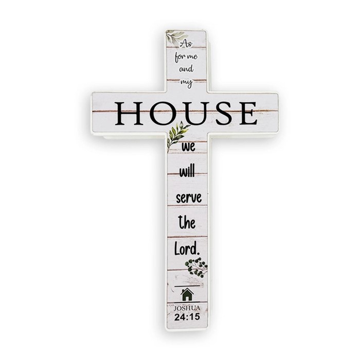 Small Standing Cross – As For Me And My House (Joshua 24:15)