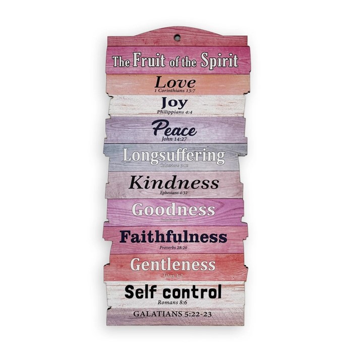 Small Stacked Wooden Plaque – Fruit Of The Spirit