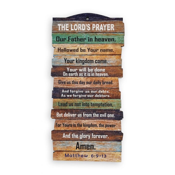 Small Stacked Wooden Plaque – The Lord’s Prayer