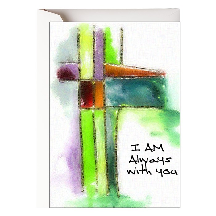 Green Cross- I Am Always With You  Card
