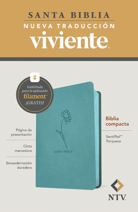 Biblia Compacta NTV, Con Filament, Sentipiel, Turquesa