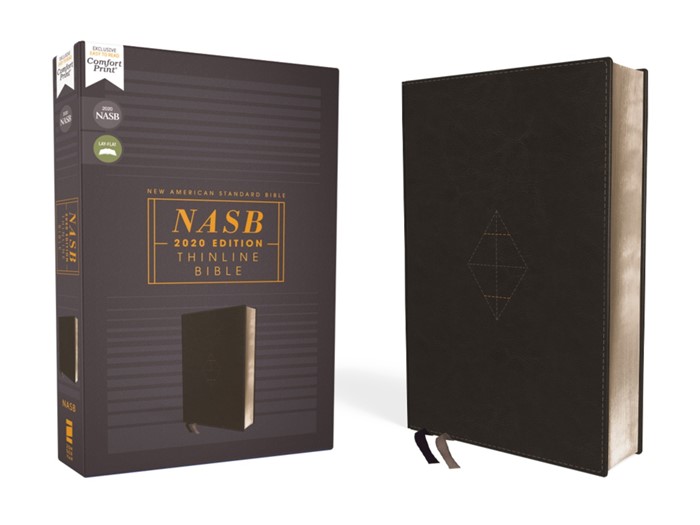 NASB Thinline Bible, Leathersoft, Black, Red Letter