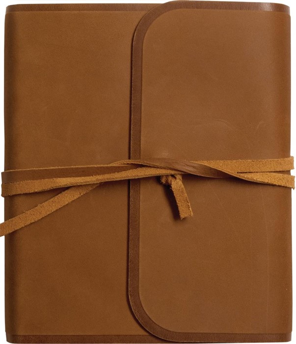 ESV Journaling Bible, Brown Natural Leather, Flap with Strap