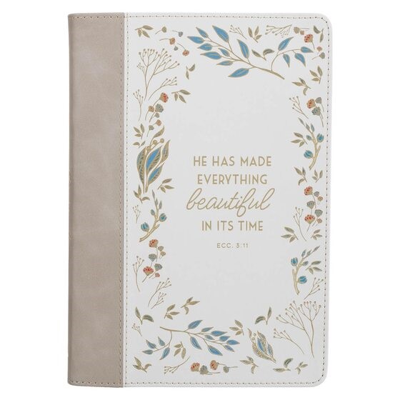 Everything Beautiful Cream Floral Faux Leather Journal