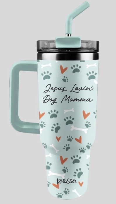 Dog Momma - 40 Oz Stainless Steel Mug with Straw