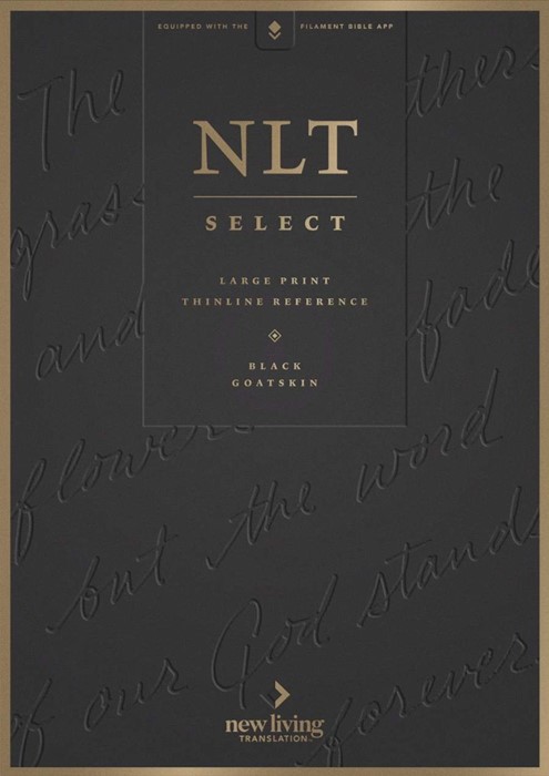 NLT Select Large Print Thinline Reference Bible, Black