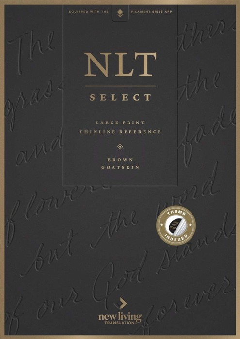 NLT Select Large Print Thinline Reference Bible, Brown
