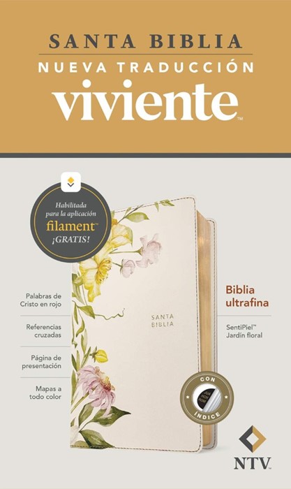 Biblia Ultrafina NTV, Con Filament, Sentipiel, Jardín Floral