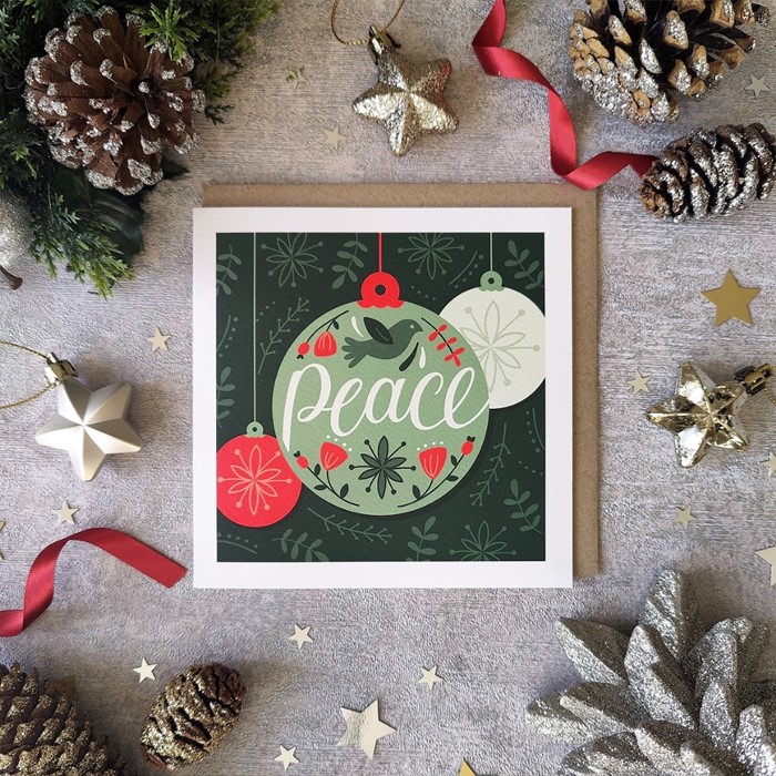 Peace Bauble - Christmas Card