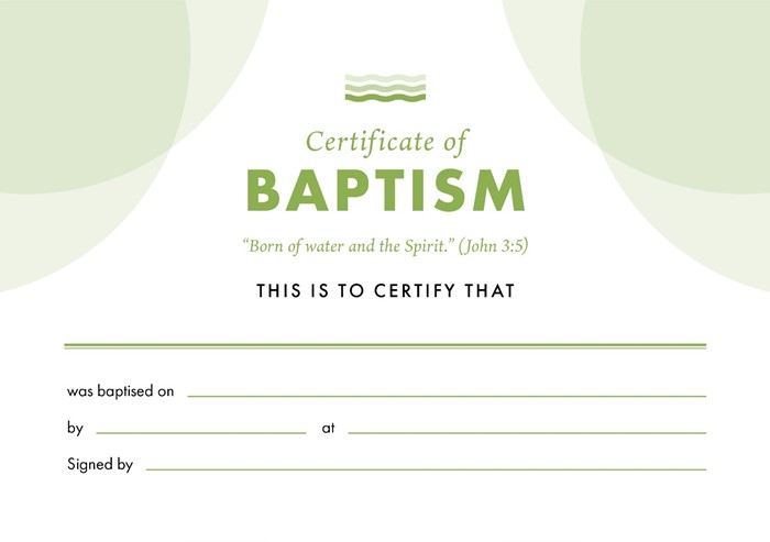 ETC Baptism Certificate A5 Landscape (pack of 10)