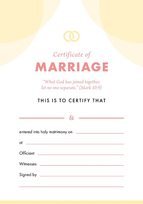 ETC Marriage Certificate A4 Portrait (pack of 10)