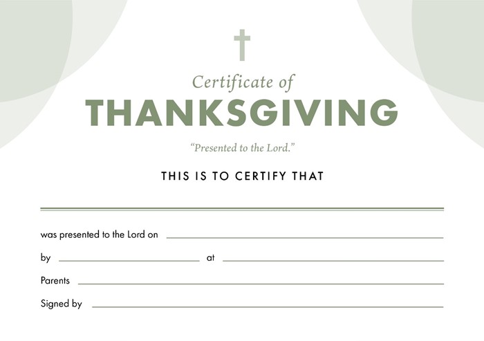 ETC Thanksgiving Certificate A4 Landscape (pack of 10)