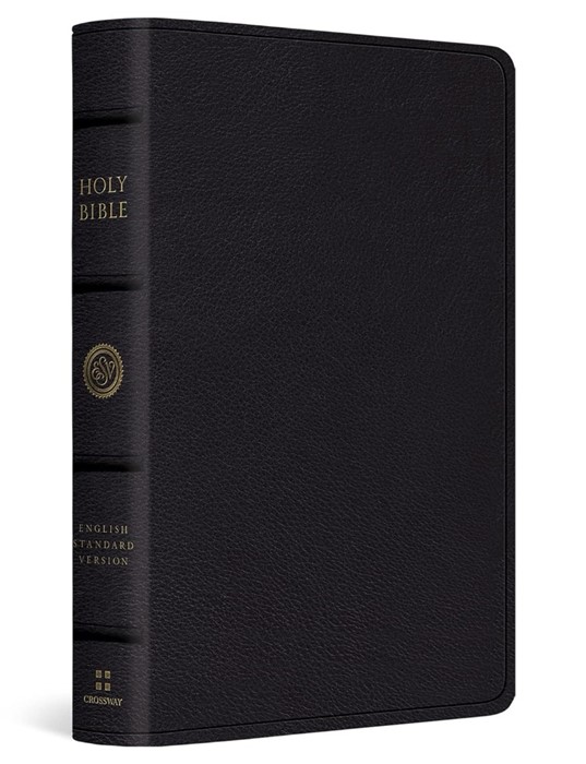 ESV Large Print Bible, Top Grain Leather, Black