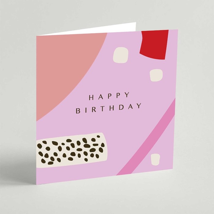 Happy Birthday Abstract Square Card