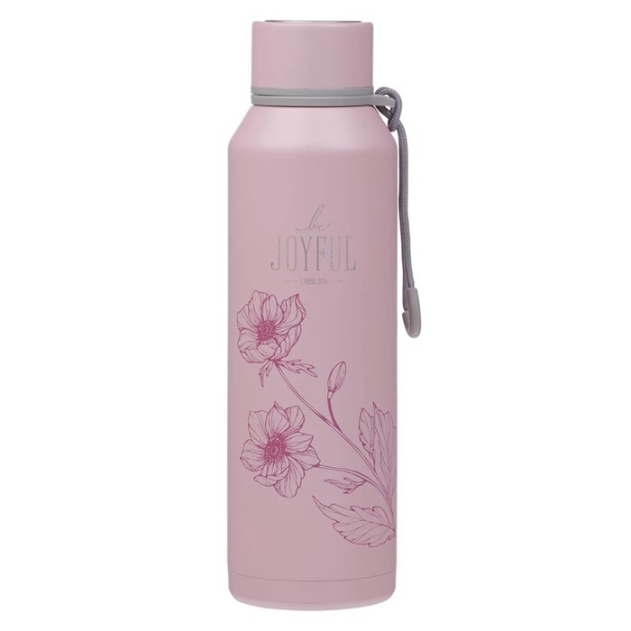 Be Joyful Pink Stainless Steel Water Bottle
