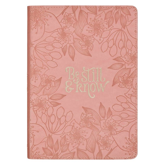 Be Still and Know Pink Floral Faux Leather Classic Journal