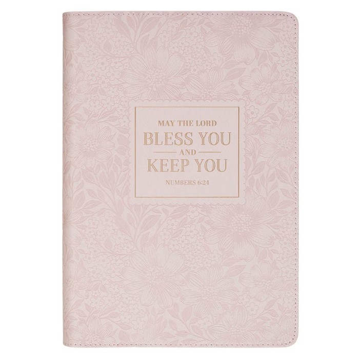 Bless and Keep You Blush Bloom Faux Leather Classic Journal