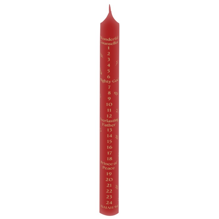 Names of Jesus Red Advent Candle - Isaiah 9:6
