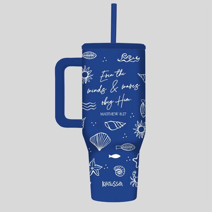 Wind - 40oz Sleek Style Stainless Steel Mug w/ Straw