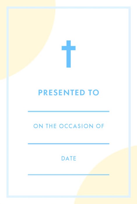 Bookplate Presentation Stickers - Cross Icon (Pack of 8)
