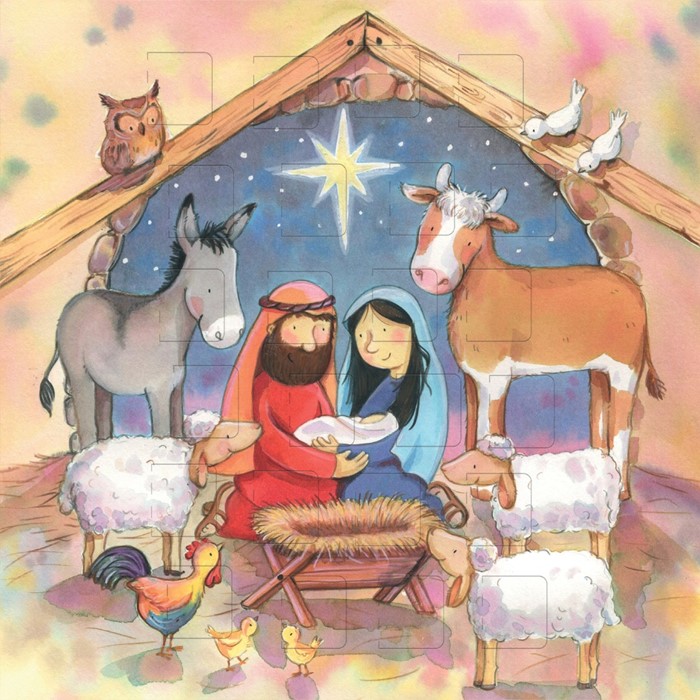 Advent Calendar Square Card: In A Stable