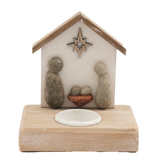 Pebble Nativity Tealight