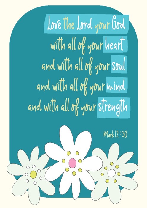 Love The Lord Your God Postcard - Pack Of 12