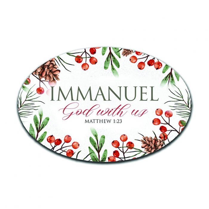 Immanuel God With Us - Oval Fridge Magnet
