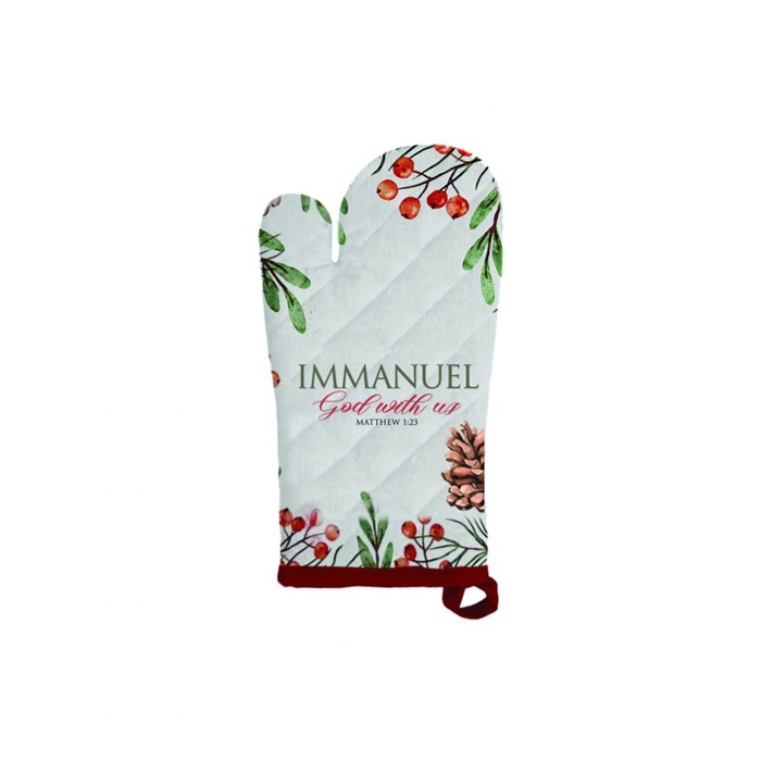 Immanuel God With Us Oven Gloves (Pair) - 100% Cotton