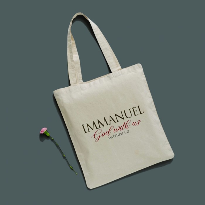 Immanuel God With Us Canvas Tote Bag