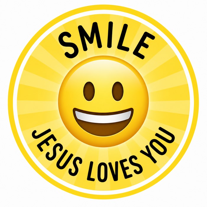 Smile Jesus Loves You Stickers Emoji (Pack of 48)