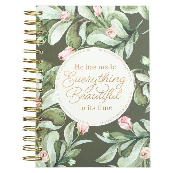 Everything Beautiful Green Wreath Wirebound Journal