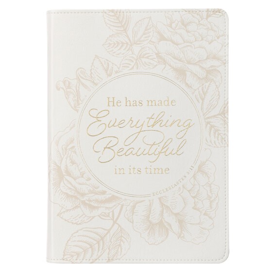 Everything Beautiful White Faux Leather Classic Journal