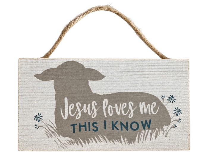 Mini Sign - Jesus Loves Me/Lamb